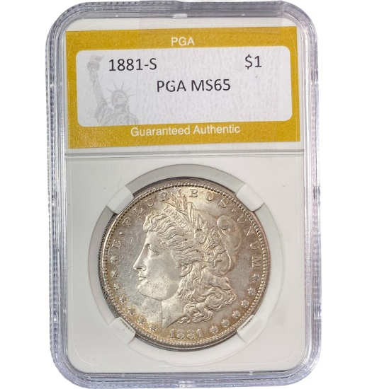 1881-S Morgan Silver Dollar PGA MS65