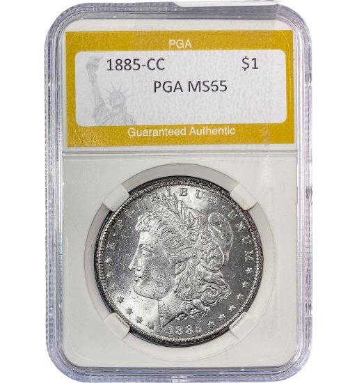 1885-CC Morgan Silver Dollar PGA MS65