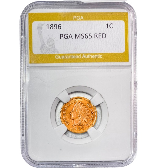 1896 1C Indian Head Cent PGA MS65 RED