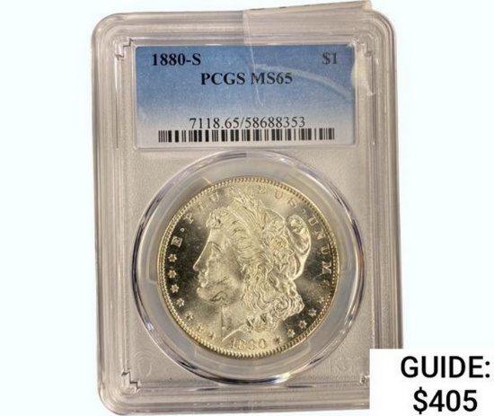 1880-S Morgan Silver Dollar  MS65