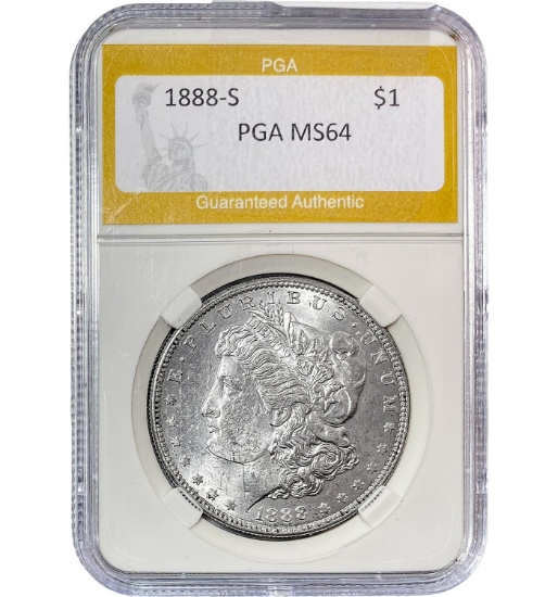 1888-S Morgan Silver Dollar PGA MS64