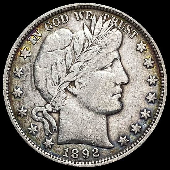 1892 Silver Half Dollar (Barber) LIGHTLY CIRCULATED