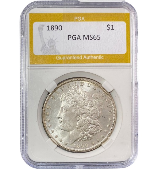 1890 Morgan Silver Dollar PGA MS65