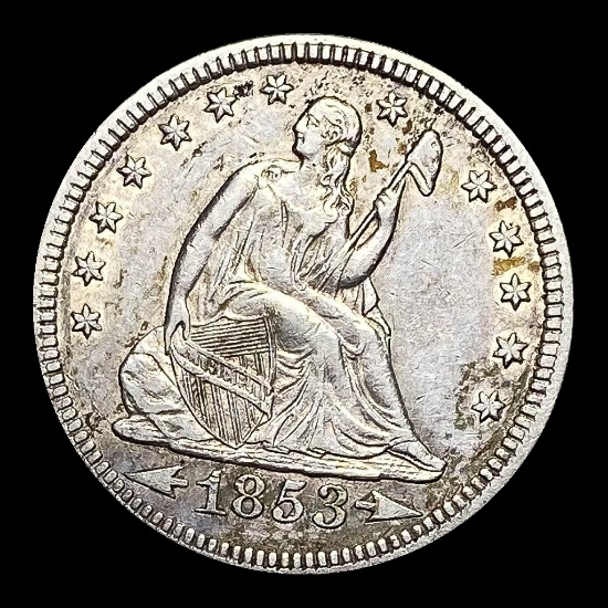 1853 Seated Liberty Quarter (No Arrows) CLOSELY UNCIRCULATED