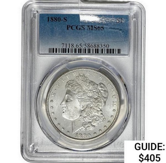 1880-S Morgan Silver Dollar  MS65