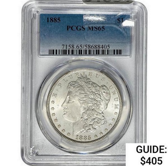 1885 Morgan Silver Dollar  MS65