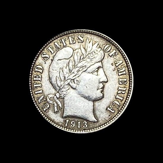 1913 Barber Dime CHOICE AU