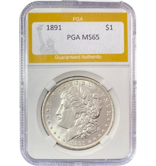 1891 Morgan Silver Dollar PGA MS65
