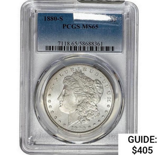 1880-S Morgan Silver Dollar  MS65