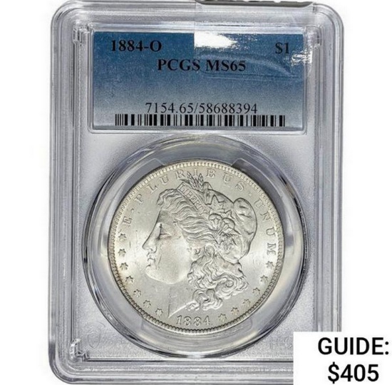 1884-O Morgan Silver Dollar  MS65