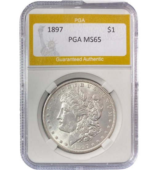 1897 Morgan Silver Dollar PGA MS65