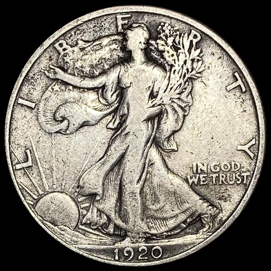 1920-D Silver Walking Liberty Half Dollar LIGHTLY CIRCULATED