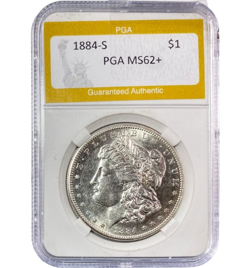 1884-S Morgan Silver Dollar PGA MS62+