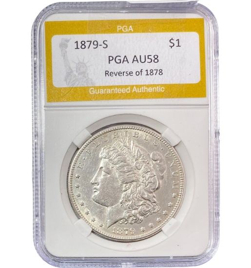 1879-S Morgan Silver Dollar PGA AU58