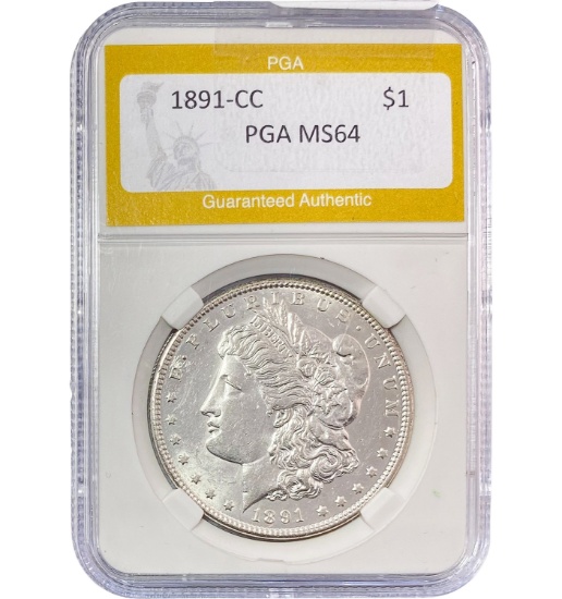 1891-CC Morgan Silver Dollar PGA MS64