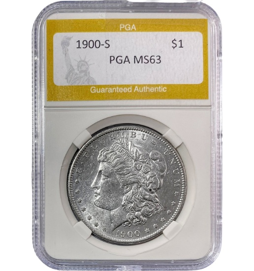 1900-S Morgan Silver Dollar PGA MS63