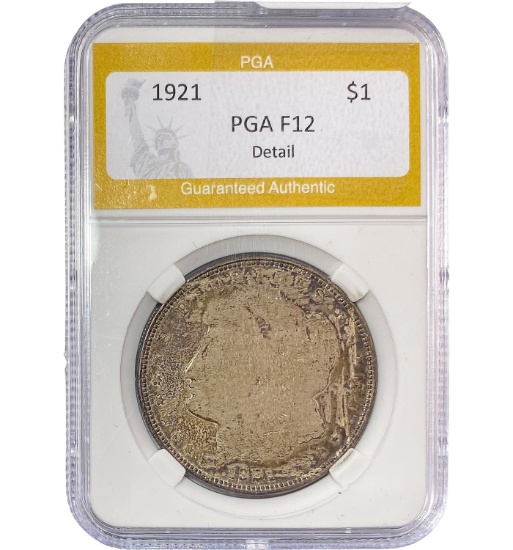 1921 Morgan Silver Dollar PGA F12