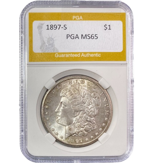1897-S Morgan Silver Dollar PGA MS65
