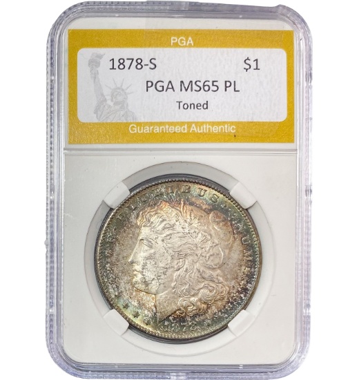 1878-S Morgan Dollar PGA MS65 PL