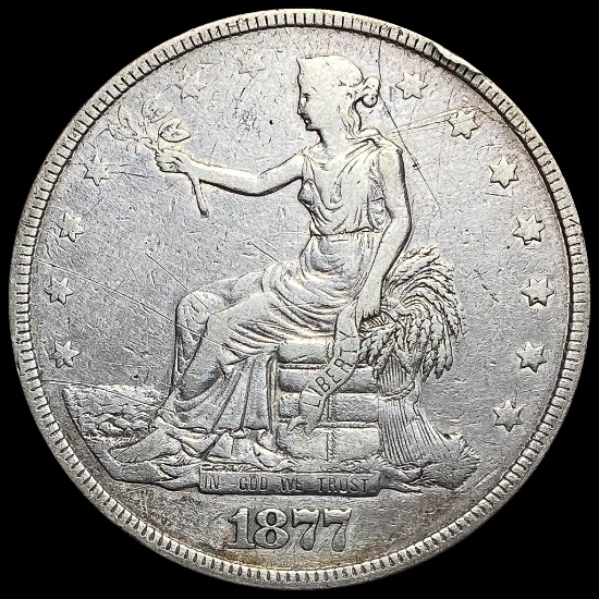 1877 Silver Trade Dollar LIGHTLY CIRCULATED