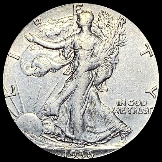 1936-S Silver Walking Liberty Half Dollar CLOSELY UNCIRCULATED