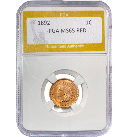 1892 Indian Head Cent PGA MS65 RED