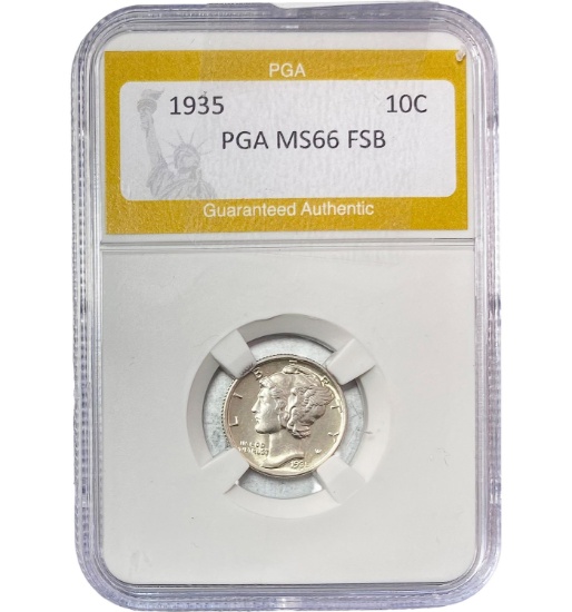 1935 Mercury Dime PGA MS66 FSB