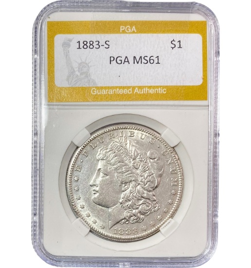 1883-S Morgan Silver Dollar PGA MS61