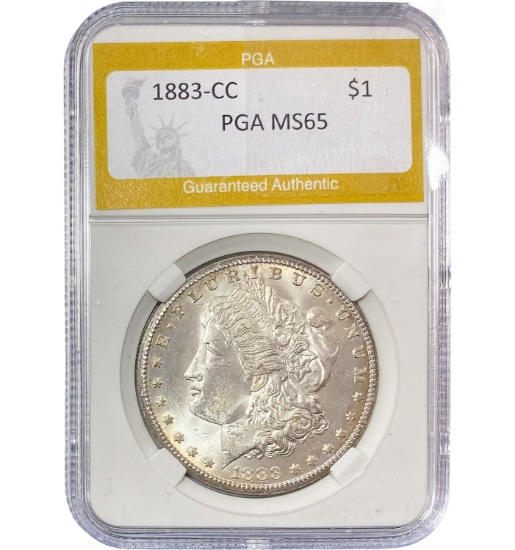 1883-CC Morgan Silver Dollar PGA MS65