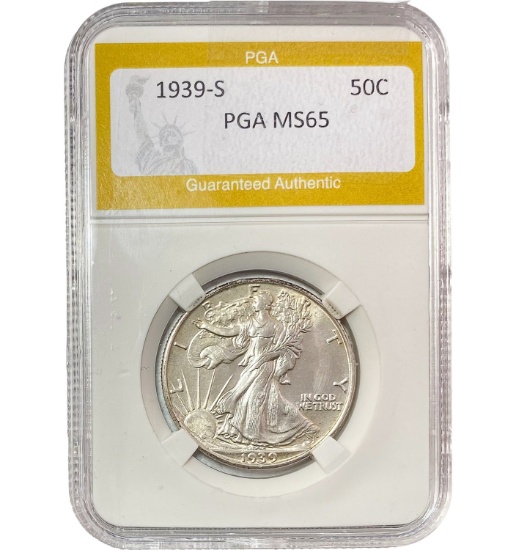 1939-S Walking Liberty Half Dollar PGA MS65