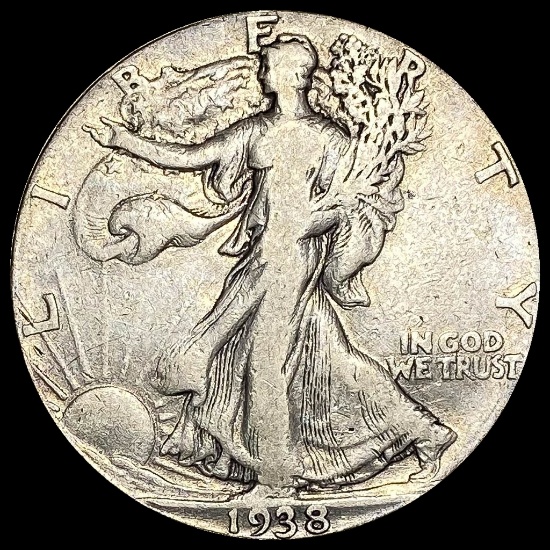 1938-D Silver Walking Liberty Half Dollar NICELY CIRCULATED