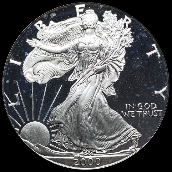 2000-P Silver American Eagle Proof $1 GEM PROOF