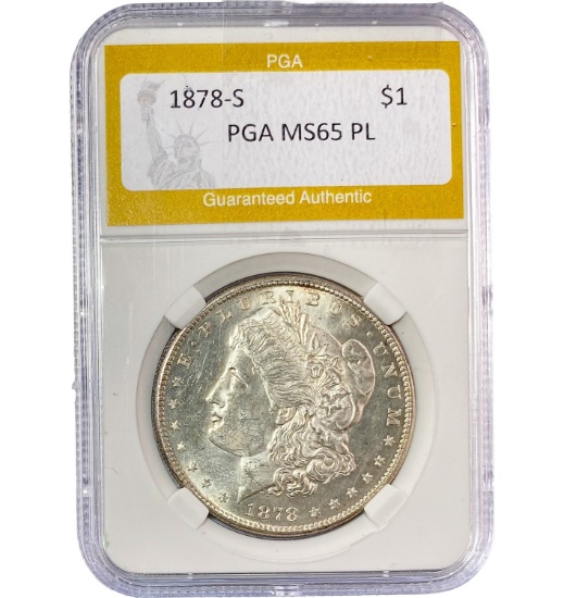 1878-S Morgan Dollar PGA MS65 PL