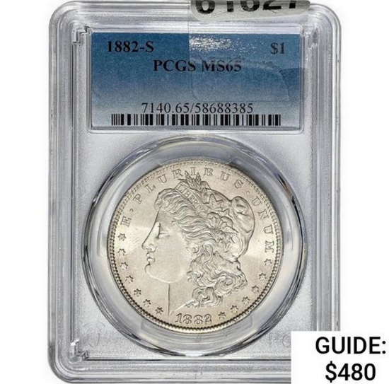 1882-S Morgan Silver Dollar  MS65