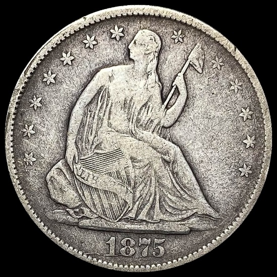 1875-S Silver Half Dollar LIGHTLY CIRCULATED