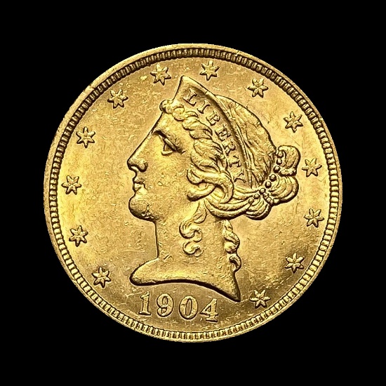 1904 Liberty Head Half Eagle $5 Gold UNCIRCULATED