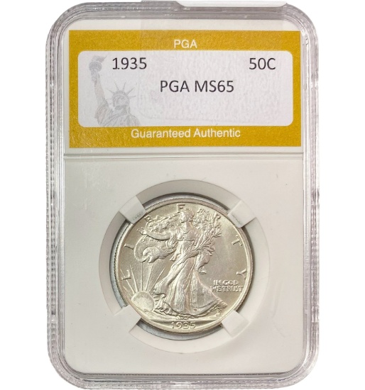 1935 Walking Liberty Half Dollar PGA MS65