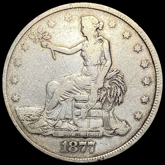 1877 Silver Trade Dollar LIGHTLY CIRCULATED