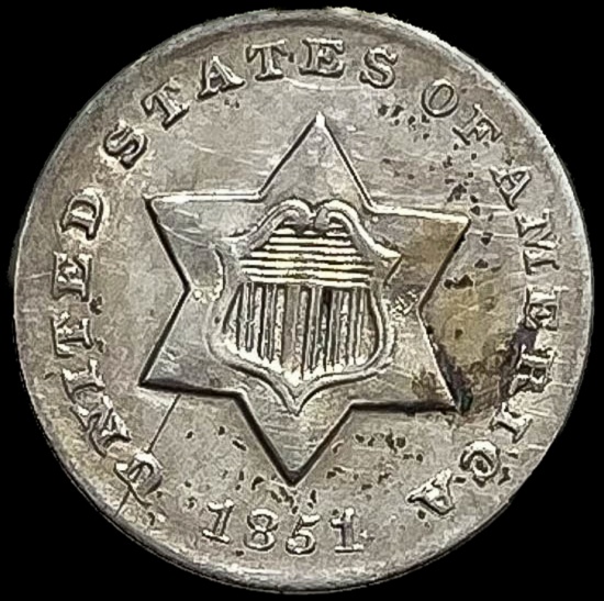 1854 Silver Three-Cent Piece UNCIRCULATED