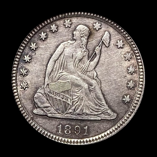 1891 Silver Quarter Dollar (Seated Liberty) UNCIRCULATED