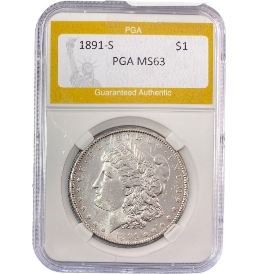 1891-S Morgan Silver Dollar PGA MS63