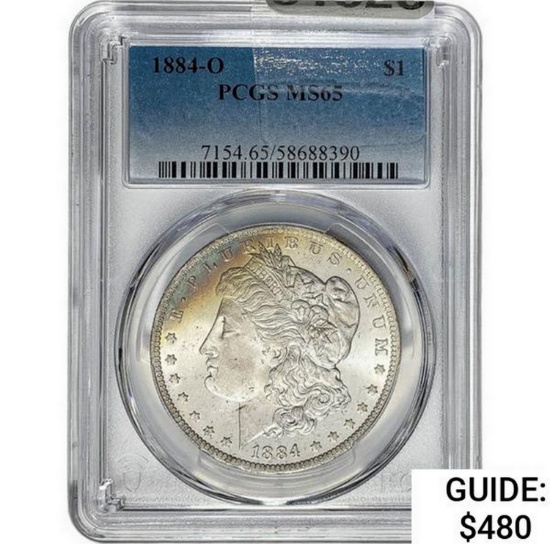 1884-O Morgan Silver Dollar  MS65