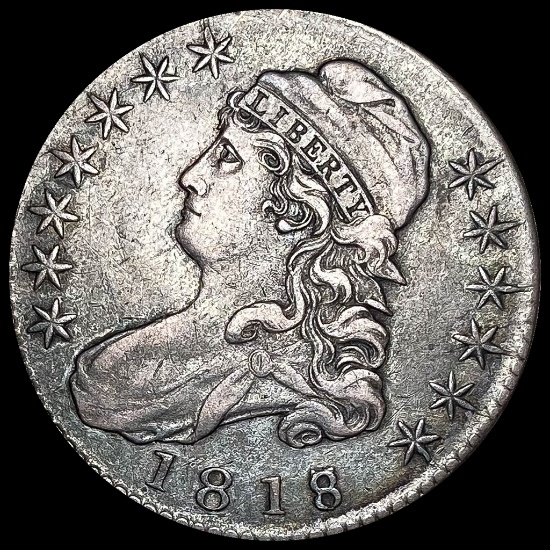 1818 Capped Bust Half Dollar NEARLY UNCIRCULATED