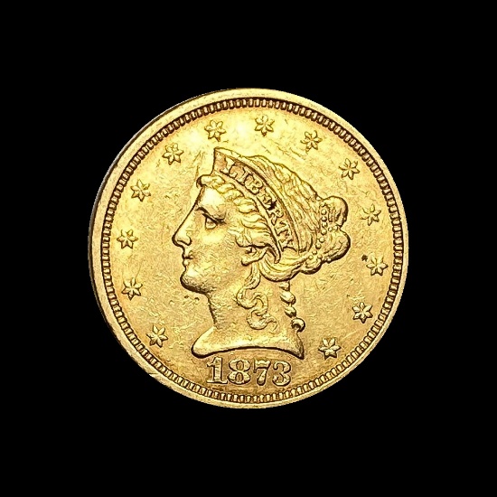 1873 $2.50 Liberty Head Quarter Eagle CHOICE AU