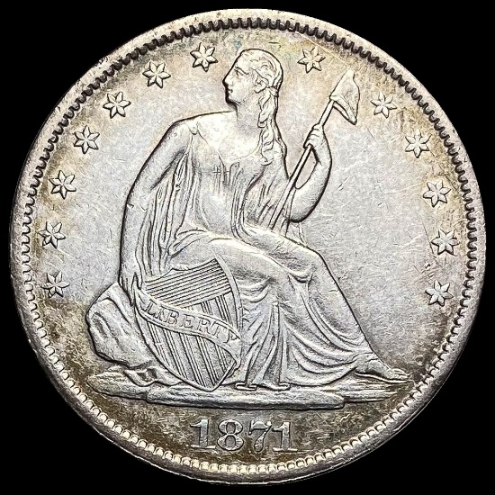 1871-S Silver Seated Liberty Half Dollar CLOSELY UNCIRCULATED