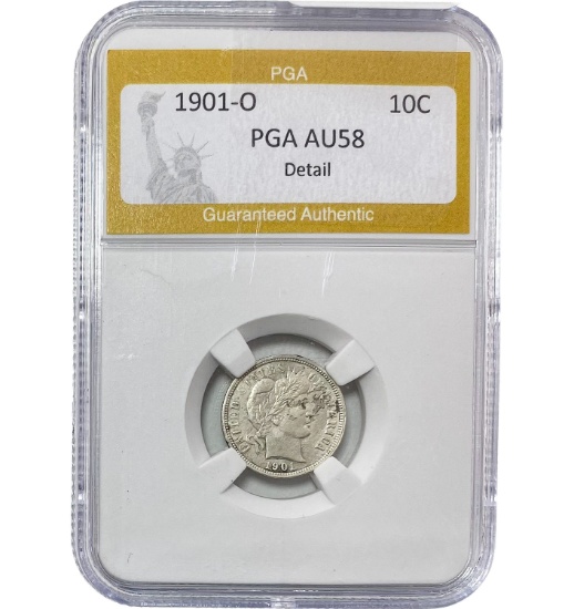 1901-O Barber Dime PGA AU58 Detail