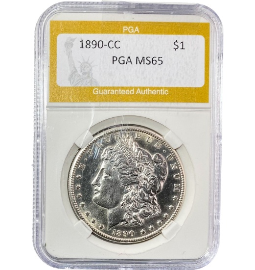 1890-CC Morgan Silver Dollar PGA MS65