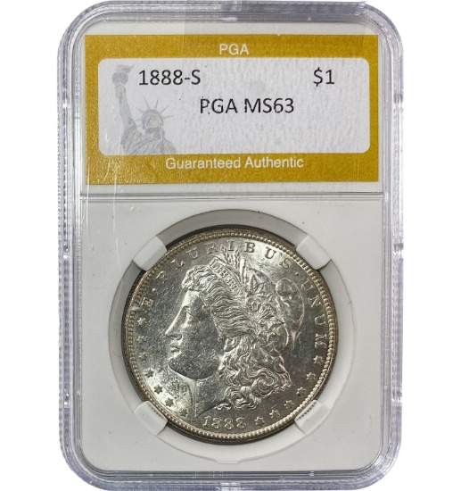 1888-S Morgan Silver Dollar PGA MS63