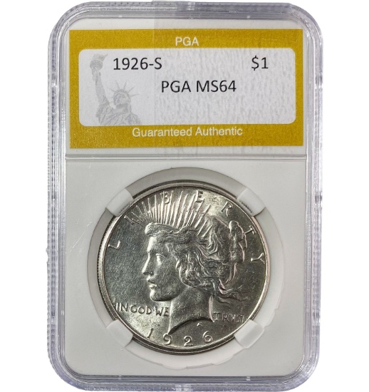 1926-S Peace Silver Dollar PGA MS64