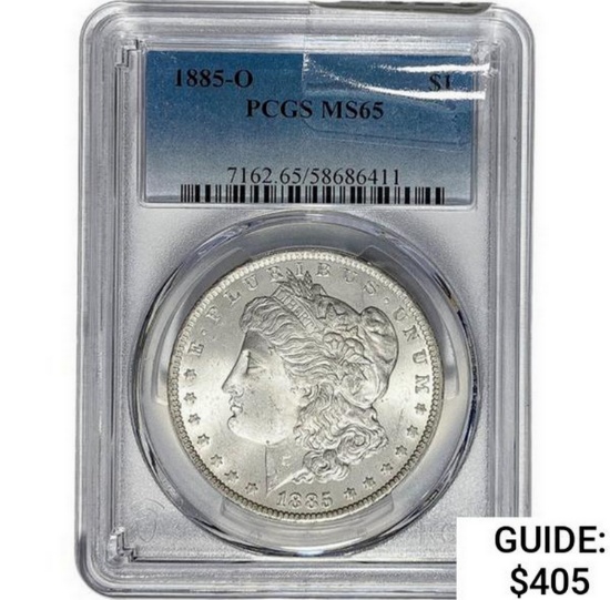 1885-O Morgan Silver Dollar  MS65